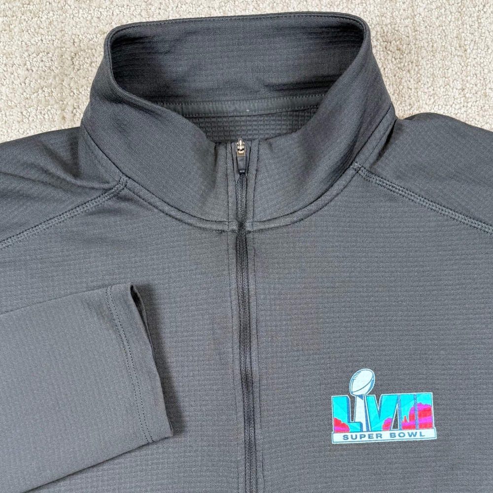 Nike Dri-Fit Mens Large Super Bowl LVII 1/4 Zip Waffle Lined Running Pullover